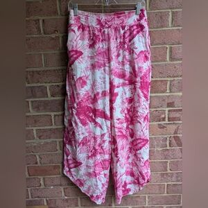 Blue Rain Pink and White Floral Pants